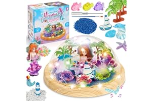 TATEANGNIK Gifts for 4 5 6 7 8 9 10 Year Olds Girls Kids, Mermaid Arts and Craft Kits Lighting Music Box for Kids Girls Presents for 8 9 10 11 12 Year Old Girls, Kid Girl Toys Age 5 6 7 8 9 Birthday Christmas