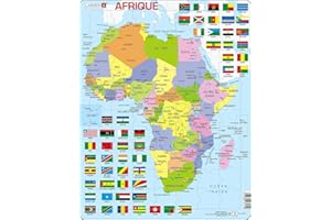 Larsen K13 Carte Politique de l'Afrique, édition Français, Puzzle Cadre avec de 70 pièces