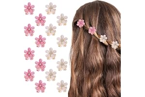 cobee 16 st blomhårklämmor, kristallstrass kronblad hårklämma liten hårklämma mini hårklämmor klämma mode hårtillbehör för kv