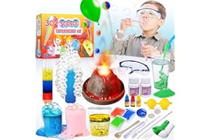 JOPSHEEN 30+ kit di esperimenti scientifici per bambini, Idee regalo di compleanno per bambini e bambine, set di chimica, palla rimbalzante, vulcano, strumenti scientifici