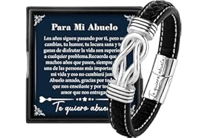 Rebundex Pulsera Cuero Regalos Originales para Hombre Navidad Regalo Abuelo Padre San Valentin Hombre Originales Pulseras para Parejas de Novios Cumpleaños Aniversario Boda Novio Esposo Hijo Amigo