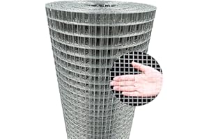 YAGJIA Wühlmausgitter 1m x 10m, Volierendraht 12.7mm x 12.7mm, Maschendraht Drahtgitter verzinkt, Metallgitter als Hasendraht Kaninchendraht Hühnerdraht, 0,7mm