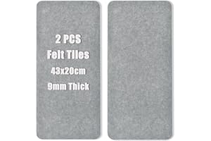 ORIGREEN Grey Felt Pin Board Cork Board Large Bulletin Boards Tiles, Self-Adhesive Felt Tiles Notice Boards for Walls, Vision Board for Bedrooms, Office, School, Photos, Notes, 43x20 cm, 2Pcs, UK