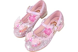 New front Scarpe Frozen Elsa Bambina Scarpe da Principessa Elsa con Paillettes Scarpe Bambina Eleganti con Tacco Ballerine da Bambine e Ragazze per Partito e Carnevale