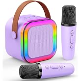 Dislocati Karaoke Microphone for Children, Karaoke 2 Wireless Microphones, Christmas Gift for Girls 3-12 Years Old Toys Girl