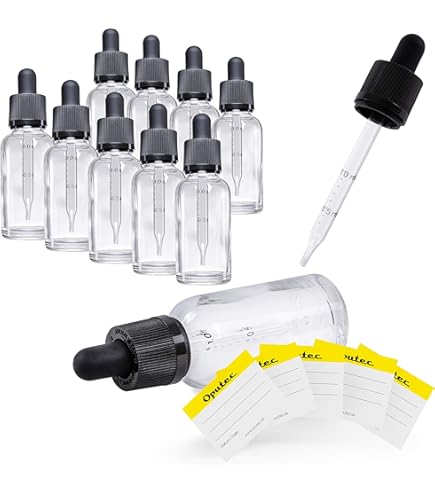 Set 12 Bottiglie Vetro Con Pipetta 50ml - Per Oli Essenziali, Farmacia, Con Accessori - Foto 4