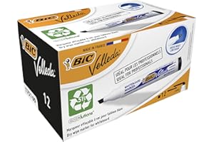 BIC Velleda 1751 Whiteboard Marker Chisel Tip Line Width 3.7-5.5mm Black Ref 1199175109 [Pack 12]