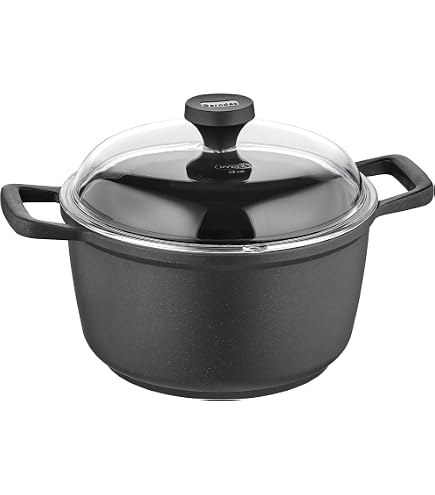 Batteria Di Pentole Berndes Alu Specials 7 Pezzi: Casseruole, Pentolino 16 Cm, Coperchi In Vetro, Alluminio Forgiato, Beige, Manici In Bakelite, Adatte A Tutti I Fuochi (escluso Induzione)