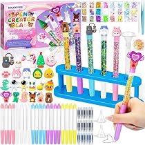 Kazzley Atelier De Stylos – 73+ Pièces, 20 Stylos, 40 Recharges, Paillettes Et Poudres Magiques – Activité Créative Dès 5 Ans
