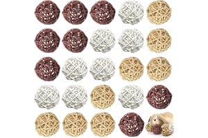 SPORGO Lot de 24 boules à mâcher : jouets à mâcher pour petits animaux - Jouet à mâcher - Lapin naturel - Jouet à mâcher - 4 cm - Jouet pour petits animaux - Balle en osier - Jouet pour cochons d'Inde