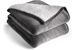 Silentnight Snugsie Giant Blanket - Fleece Throw Plush Blanket Super-Sized with Warm Sherpa Fleece Inside Reversible for Whole Family Sofa Couch Bed - 240 x 180cm – Charcoal Grey