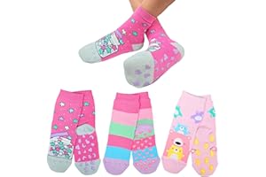 LEON D'ORO Calcetines de niña antideslizantes de algodón, 3 pares de calcetines para niña, ABS, escuela, casa, hinchables, fabricados en Italia (IT, número, 35, 40, ASS3, 3 pares)