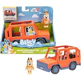 Bluey Heeler Family Road Trip 4WD Ara&ccedil;, Eklemli Biber Fig&uuml;r&uuml; Dahil, A&ccedil;ık &Ccedil;atılı, 4 Fig&uuml;r&uuml; Kolayca Takabilir, T&uuml;m 6,5 cm (Ayrı
