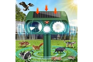 CHARMYARD Ultrasonic Cat Repellent for Gardens UK, Solar Fox Deterrent, Waterproof Pet Repeller Outdoor, Motion-Activated Squirrel Scarer for Garden