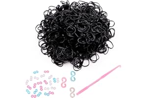 Toyland® Loom Band Refill Pack - 600 Loom Bands with Clips & Hook Included (Black)