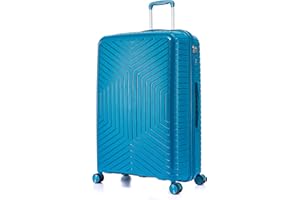DK Luggage 24" Medium Hard Shell Polypropylene PP Suitcase 4 Wheel Spinner Luggage PP20 Blue
