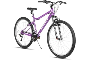 HH HILAND HILAND 26 Inch Women's Mountain Bike, 18 Speed Gears, Mountain Bike with V-brakes, Robust MTB for Women, Green/Purple/White