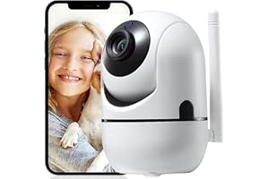 SECURITY TOYS Cámara Vigilancia WiFi Interior Camara IP 1080P de Seguridad con Detección de Movimiento y Visión Nocturna | Camara Vigilancia de Bebé con Audio Bidireccional Compatible iOS Android Blanca