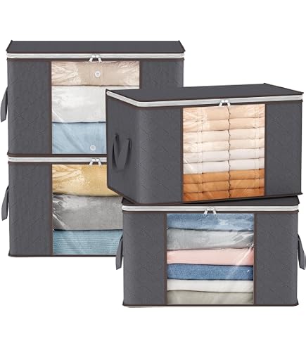 Lifewit Lot De 16 Cubes De Rangement Pliables 33x33x33 Cm - Paniers Tissu Avec Poignées - Organisation Vêtements Jouets Noir