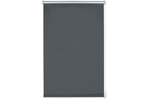 GARDINIA EASYFIX Tenda a rullo termica, Fissaggio a incastro o con adesivo, Altamente riflettente, Risparmio energetico, Opaco, Incl. materiale di montaggio, Grigio scuro, 90 x 210 cm (LxH)