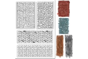 CRASPIRE Timbri in Gomma Trasparente per Sfondo di Mattoni Guadagni A Parete Retro Vintage Riutilizzabili Trasparenti in Silicone per Timbri Fai da Te Scrapbooking Journaling Creazione di Carte