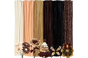 200 stycken piprengörare, färgglada för pyssel, 6 olika bruna inklusive glittertråd och chenilletråd, kreativt gör-det-själv (gradient