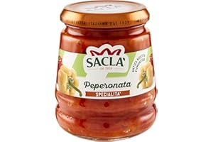 Saclà, Sottoli, Peperonata, Ideale per Aperitivo, Antipasti e Contorni, Vaso Vetro, 290g, Confezione da 12 Pezzi