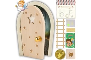 HOMYKIDS® Puerta Hada de los Dientes Magica que se Abre y BRILLA | Cuento GRATIS | Certificados Originales | Idea Regalo con Cajita Dientes (Moneda + Escalera + Saco Diente + Stickers Fluorescentes)
