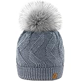 Bonnet D'hiver Double Pompon Pour Femme - Bonnet Chaud Et Stylé En Fausse Fourrure - Modèle épais Tricoté - Taille Unique