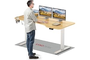‎SANODESK SANODESK Elektrischer Höhenverstellbarer Schreibtisch L-förmiger Schreibtisch Höhenverstellbar Memory Funktion und Haken für Heimbüro Homeoffice und Hause(160 x 75cm, ahorn)