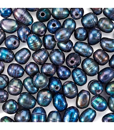 Echte Fischwasser-Zuchtperlen 8–9 Mm Violett – 38,1 Cm Strang, Für Schmuckherstellung, Loch 1 Mm