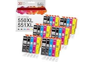 ejet 550XL Replacement for Canon PGI-550 CLI-551 Ink Cartridges Compatible for Pixma iP7250 MG5650 MX925 iX6850 MG5550 MG5450 MG6650 MX920 MG5400 MG6450 MG7500 (Black Cyan Magenta Yellow, 30-Pack)