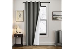 ‎MIULEE MIULEE Thermovorhang Kälteschutz mit Gestepptem Futter, Grau Doppellagige Thermo Vorhang Gegen Kälte Haustür Tür Innen Winter Kälteschutzvorhang, Blickdicht Türvorhang Kälteschutz Wärmevorhang