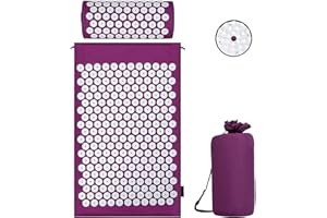 EARNMORE Akupressur Set Akupressurmatte mit Kissen für eine Wohltuende Entspannung und Massage, zur Erleichterung der Rückenschmerzen Kopf-Nackenschmerzen, Stimuliert Energiepunkte im Körper und Wirkt Anregend