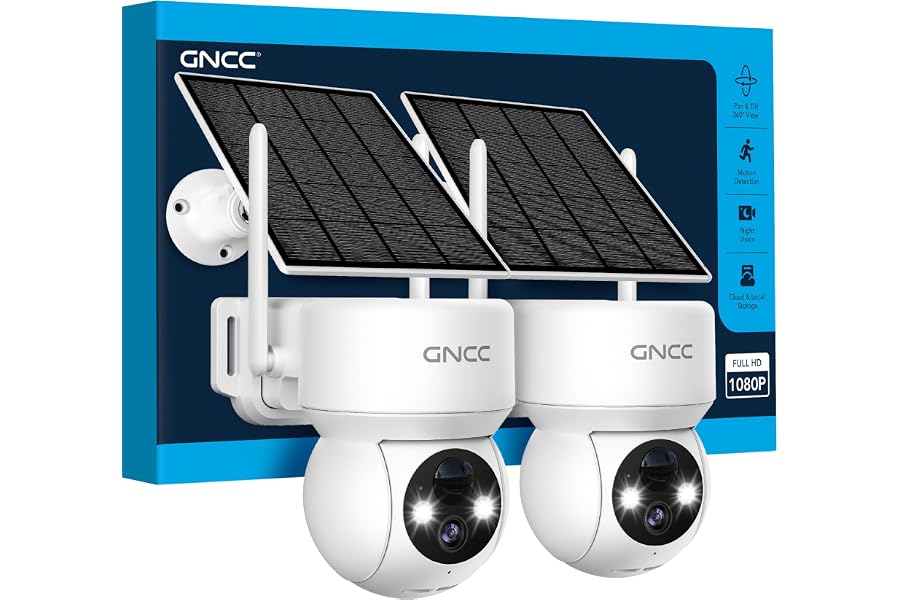 GNCC 2PCS Camara Vigilancia WiFi Exterior Solar