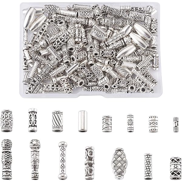 Tibetische Röhrenperlen – 88 Stück Aufhänger & Gliederperlen Für Schmuck, Armbänder, Halsketten Im Antiklook