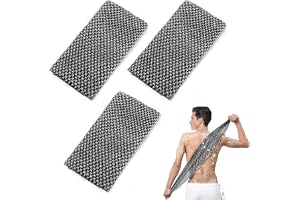 ELNX 3-pack Exfolierande Handduk, Lång Antibakteriell Duschhandduk för Kroppsskrubb, Avlägsnar Död Hud för Kvinnor och Män, S