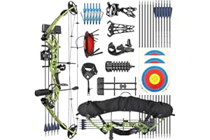 ZSHJGJR Compoundbogen Set Bogenset für Bogenschießen Sportbogen Verstellbarer Jagd Compoundbogenset 30-60 lbs 310fps Jagdausrüstung mit Komplettes Zubehör Kit