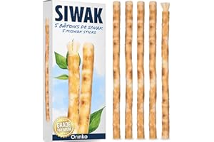 ORINKO 5 Bâtons de Siwak – Miswak Brosse à Dents Naturelle Écologique et Vegan – Soin de la Bouche Traditionnel et Blanchiment des Dents