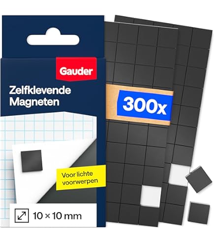 Ideen mit Herz Magneetstrips, zelfklevend, 50 stuks, 0,5 mm dik, magneetband voor lijmen en snijden, voor whiteboard, magneetbord en koelkast, op maat te snijden