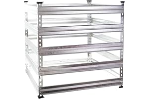 WilTec Composteur de Jardin – 120 x 120 x 90 cm – capacité de 1300 L – Bac à Compost en métal Procédé Ouvert pour Recyclage et Sol Fertile