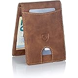 Kronenschein® Herren Geldbörse mit Geldklammer Portemonnaie klein Geldbeutel Männer Portmonee RFID Portmonaise Slim Wallet Ge