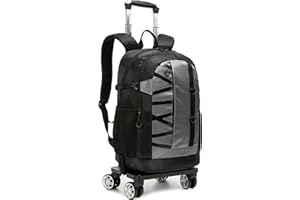 HTgroce Mochila con Ruedas Adulto Maletin Resistente al Bolsa de Viaje Cabina Avion para Empresas Escolares Negro