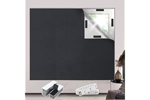 Bekeify Tela Oscurecedora Portátil 200×145cm Estor Opaco de Aislamiento Térmico Cortar a Voluntad para Bloquear la luz Apto para Todo Tipo de Ventanas con Regla Blanda y 30 Cinta de Gancho