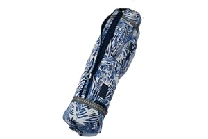 ROBSON Bolsa de yoga de algodón extragrande para esterilla de yoga, accesorios de yoga, gimnasio, mochila, bolsa de transporte, fitness, pilates, yoga, color azul