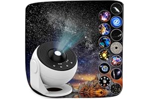 YUNLONE Galaxy Projektor, 13 in 1 Home Planetarium Star Light Projektor für Schlafzimmer 360° rotierenden Nebel Lampe Sternenhimmel Nachtlicht mit 12 Sonnensystem Konstellation Mond für Kinder Erwachsene