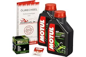 FEUERSTUHL.DE GMBH Motul 10W-40 Öl + HiFlo Ölfilter für Suzuki Burgman 400 /Z (AN 400), 07-15, CG - Ölwechselset inkl. Motoröl, Filter, Dichtring