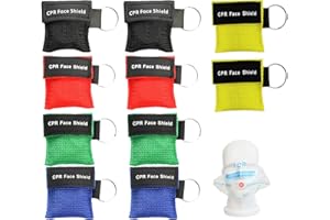 ElevaPulse 10er Set Beatmungsmaske Erste Hilfe - Schlüsselanhänger CPR Maske, Beatmungstuch für Mund-zu-Mund-Beatmung Schutz Erwachsene & Kinder, Tragbarer Beatmungsbeutel