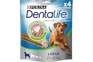 Dentalife Purina Daily Oral Care Large, Snack Dental, premio para perros grandes , bolsa de 4 sticks