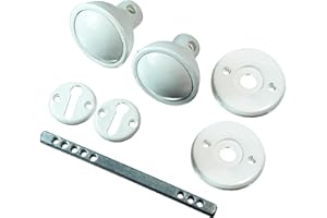 WHITE HINGE Pair of White Plastic Rim 60mm Mortice Door Knobs | Ideal for Sheds & Garages